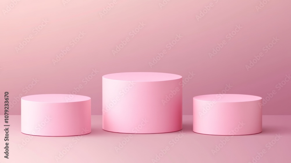 Realistic pink 3D cylinder pedestal podium background, Icons emoji love heart shape. Valentine pastel minimal wall scene mockup products showcase, Promotion display. Vector abstract geometric forms Realistic pink 3D cylinder pedestal podium background, Icons emoji love heart shape. Valentine pastel minimal wall scene mockup products showcase, Promotion display. Vector abstract geometric forms