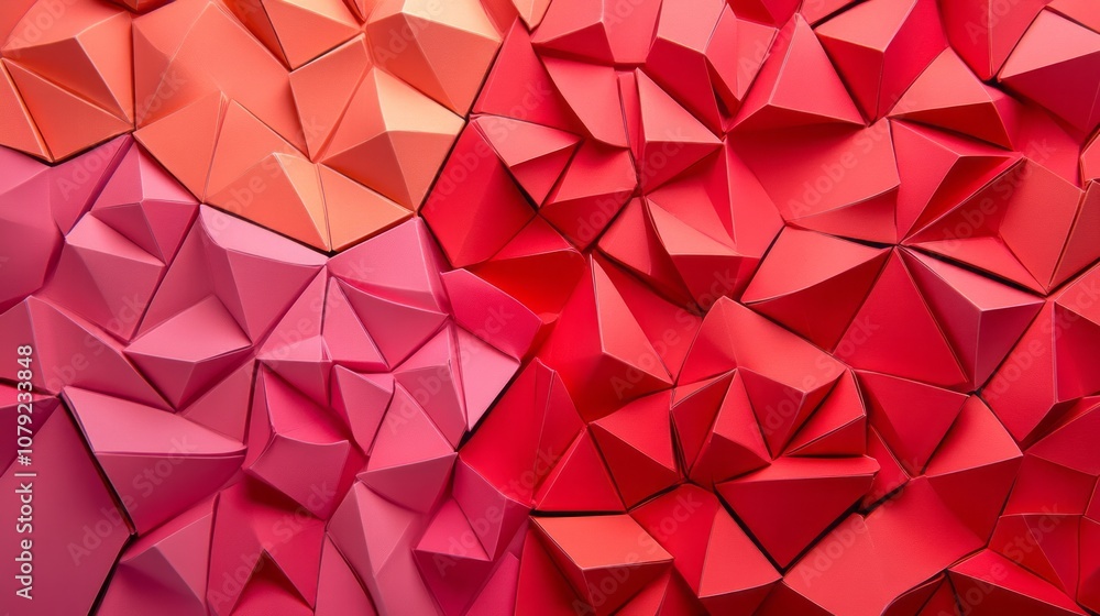 Realistic folded paper hearts mosaic background - Realistic folded paper hearts mosaic background -