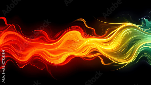 Multicolored neon lines on a black background