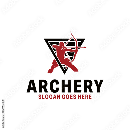 archery logo template design Vector illustration