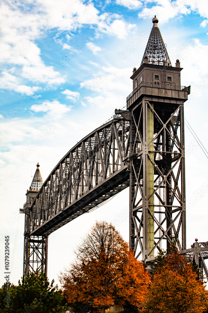 Naklejka premium Cape Cod Canal vertical lift Train Bridge Bourne Massachusetts