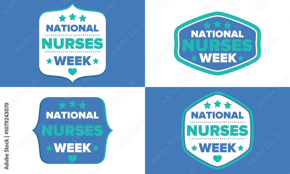 Obraz premium National Nurses Week. Thank you nurses. Medical and health care concept. Fighters against viruses and diseases. In honour of the doctors. Celebrated annual in United States. Vector illustration poster
