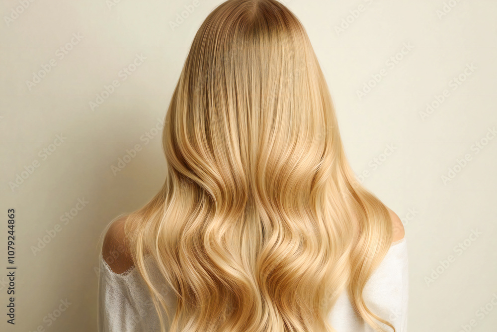 blonde beautiful hair of a young girl on a light background, back view of hair
blonde beautiful hair of a young girl on a light background, back view of hair