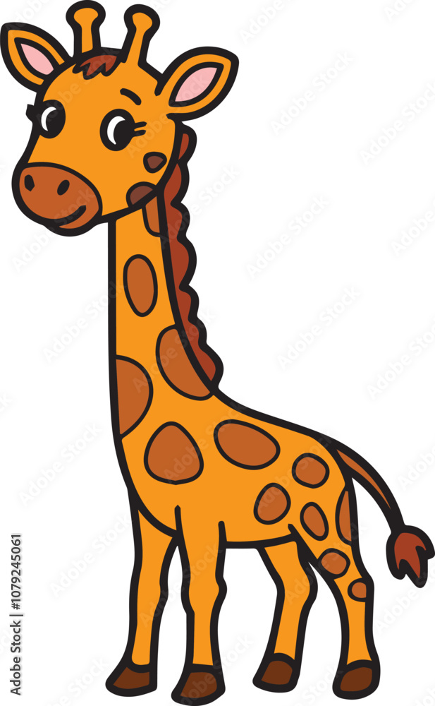 Obraz premium an illustration of a cute giraffe