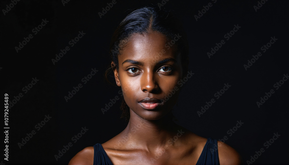 A woman with dark hair and a black top stares intently at the camera A woman with dark hair and a black top stares intently at the camera