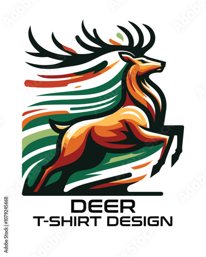 Deer Vector T Shirt Design