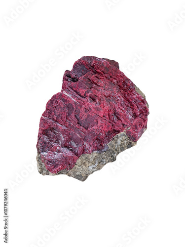 Quadro em tela Rock mineral cinnabar isolated on white background