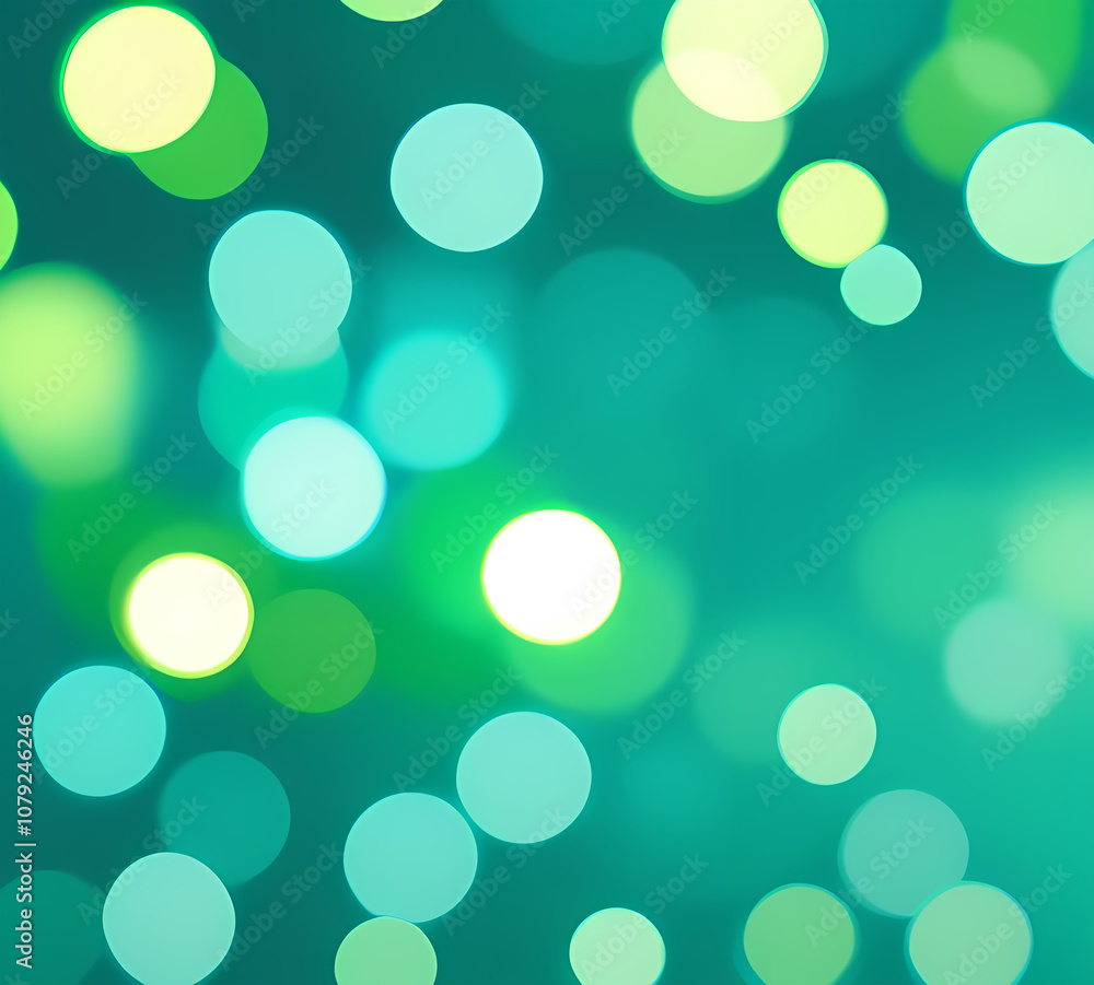 Green bokeh background with blue bokeh effect defocused lights on dark background.generative ai Green bokeh background with blue bokeh effect defocused lights on dark background.generative ai