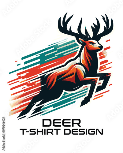 Deer Vector T Shirt Design