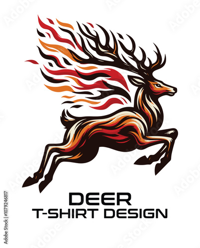 Deer Vector T Shirt Design