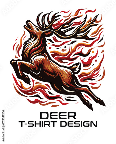 Deer Vector T shirt Design