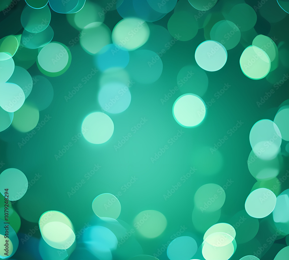 Green bokeh background with blue bokeh effect defocused lights on dark background.generative ai Green bokeh background with blue bokeh effect defocused lights on dark background.generative ai