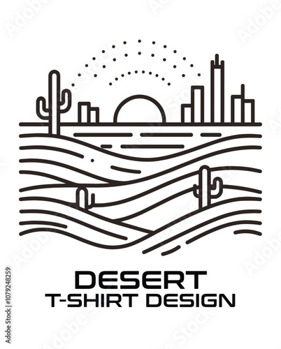  Desert Vector T Shirt Design photo