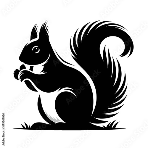 Wallpaper Mural Silhouette of a squirrel on a white background Torontodigital.ca