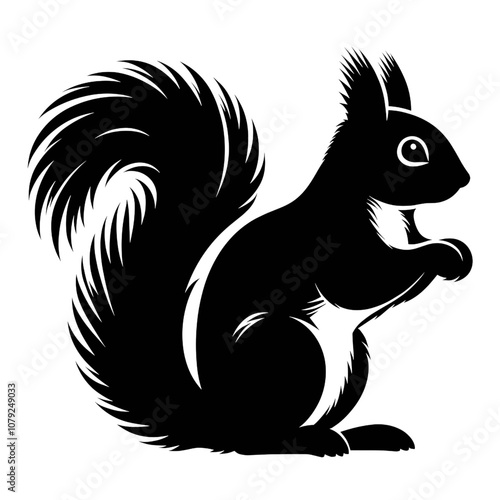 Wallpaper Mural Silhouette of a squirrel on a white background Torontodigital.ca