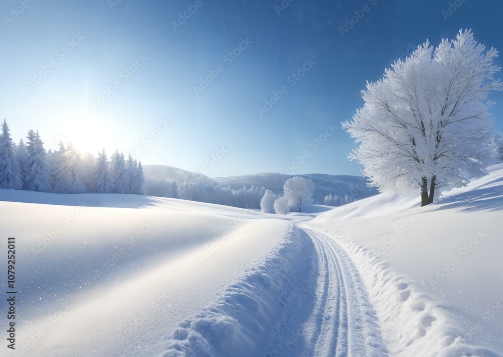 Whispers of Dawn: Serene Snowscape in Soft Luminance Whispers of Dawn: Serene Snowscape in Soft Luminance