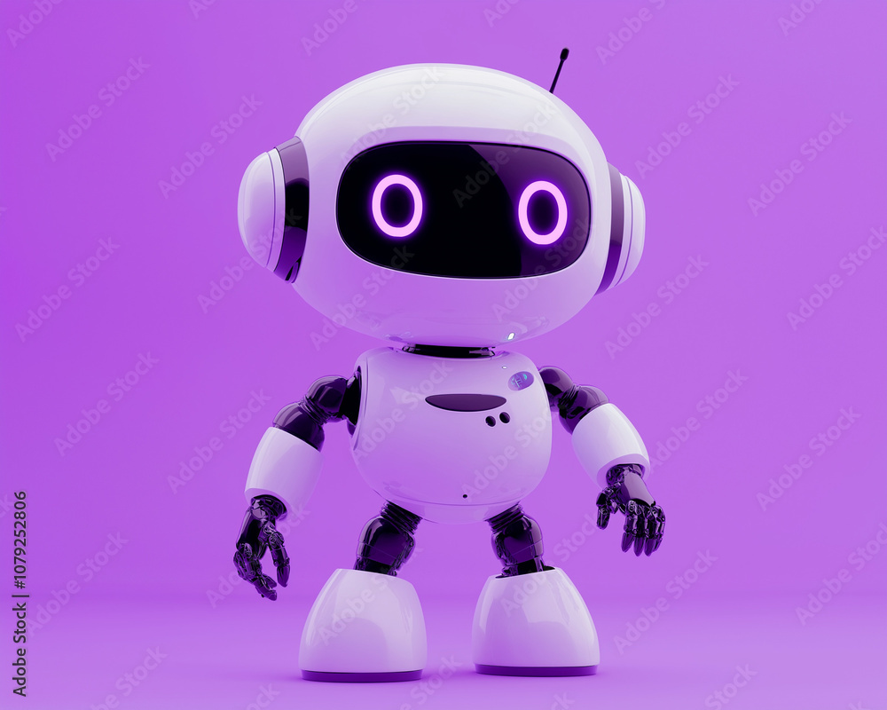Sweet and Stylish: Robot Advisor on a Lavender Backdrop Sweet and Stylish: Robot Advisor on a Lavender Backdrop