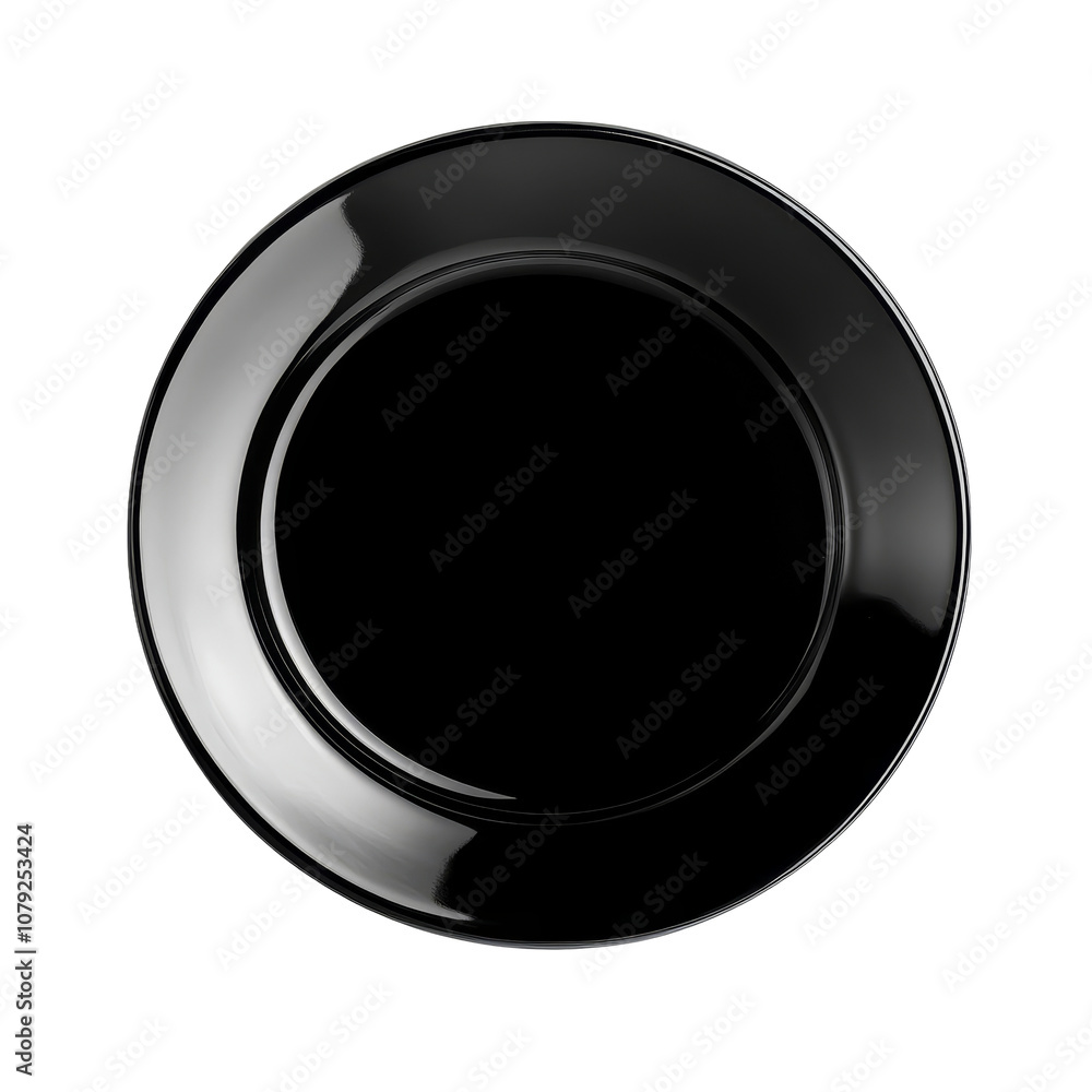 A sleek empty black plate isolated against a clean transparent background for culinary display or dining design, empty black plate isolated on transparent background A sleek empty black plate isolated against a clean transparent background for culinary display or dining design, empty black plate isolated on transparent background