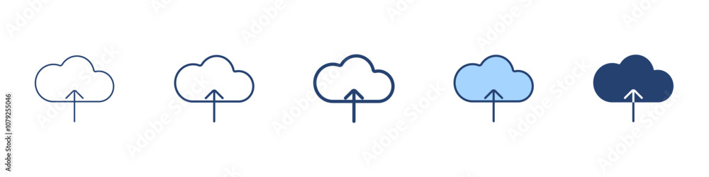 Cloud upload icon Symbol set collection Cloud upload icon Symbol set collection