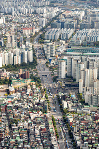 Canvas Print Seoul, South Korea - September 25, 2024: City View of Seoul Korea with High Buil