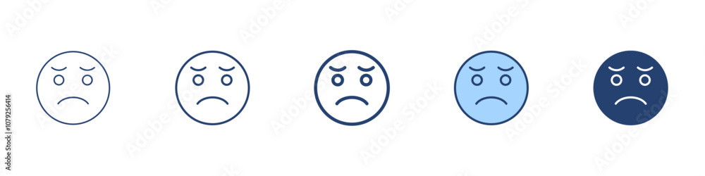 Fototapeta premium Disappointed face icon Symbol set collection