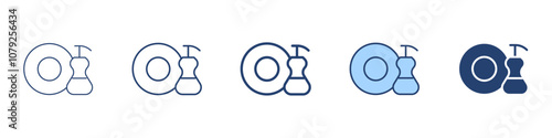 Dish wash cleaner icon Symbol set collection
