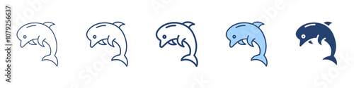 Dolphine icon Symbol set collection