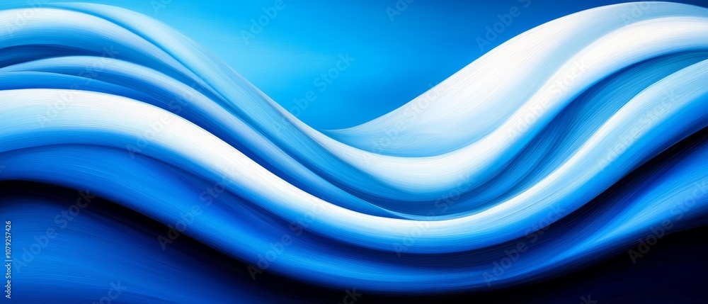 Obraz premium A blue and white abstract background with wavy lines