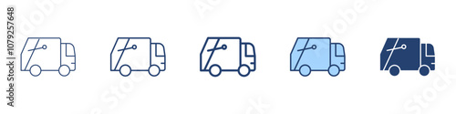 Garbage truck icon Symbol set collection