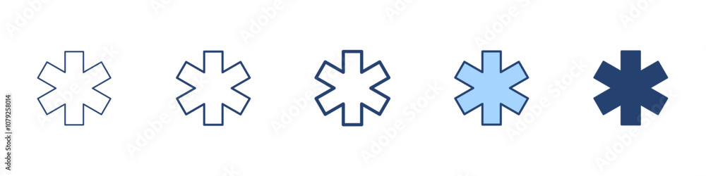 Obraz premium Hexagon strip icon Symbol set collection