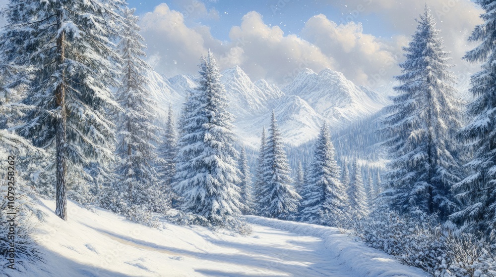 Obraz premium Winter background stock photo Winter, Backgrounds, Vacations, Holiday - Event, Christmas