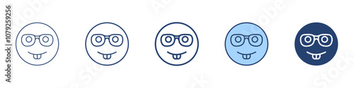 Nerd face icon Symbol set collection