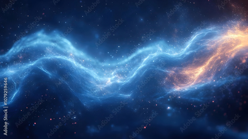 Abstract Background with Blue and Orange Waves Abstract Background with Blue and Orange Waves