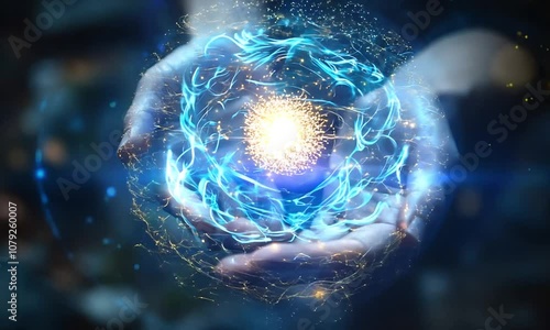 A glowing, ethereal orb of energy held in two hands.