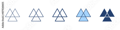 Three triangles icon Symbol set collection