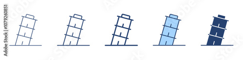 Tower of pisa icon Symbol set collection