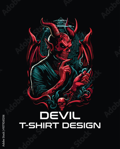 Devil Vector T Shirt Design