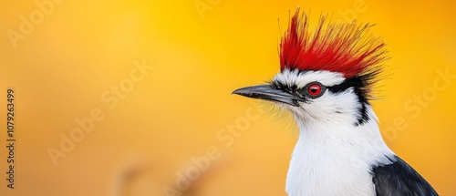 A bird with a red mohawk on its head photo