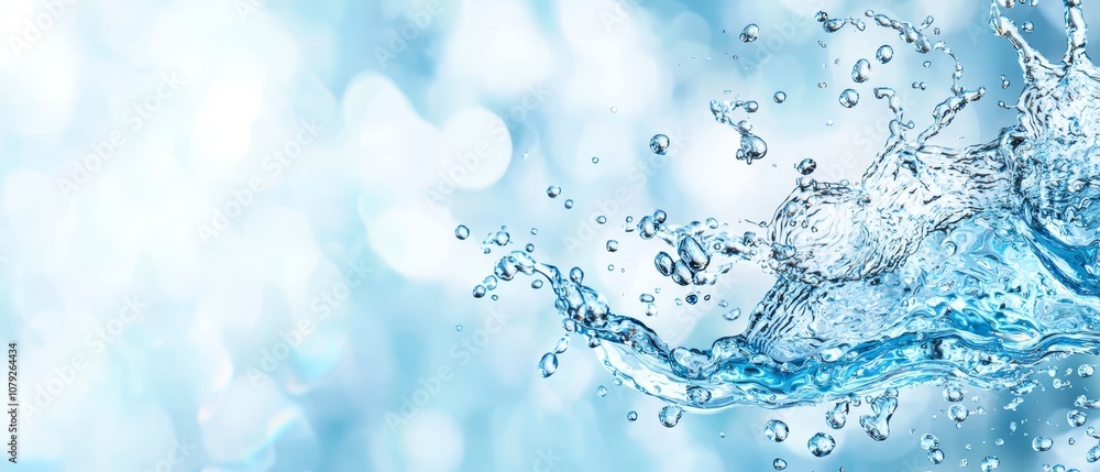 A blue background with water splashing out of it A blue background with water splashing out of it