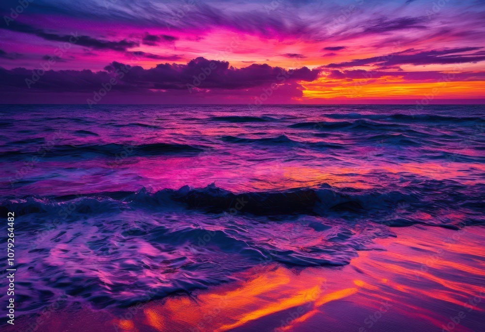 stunning sunset illuminating serene ocean waves vibrant colors tranquil scenery horizon, sky, light, reflection, clouds, glow, water, beauty, nature, view stunning sunset illuminating serene ocean waves vibrant colors tranquil scenery horizon, sky, light, reflection, clouds, glow, water, beauty, nature, view