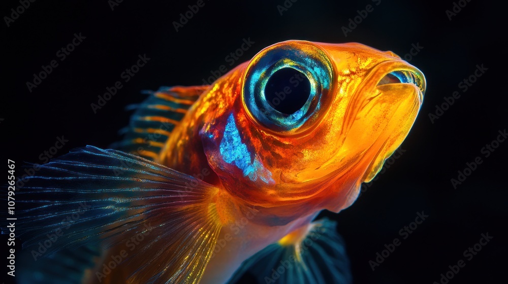 Close-Up Portrait of a Vibrant Fish Close-Up Portrait of a Vibrant Fish