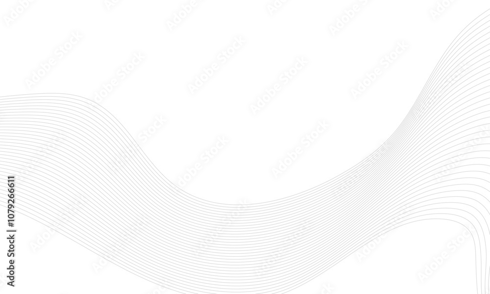 Fototapeta premium Gray and white Technology and business wave lines on transparent background. Frequency sound wave, twisted curve lines with blend effect