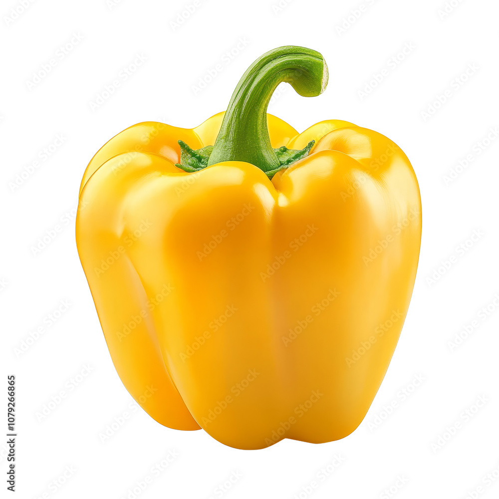 Vibrant sweet yellow pepper isolated on a bright transparent background showcasing its fresh and healthy appearance, Sweet yellow pepper isolated on transparent background Vibrant sweet yellow pepper isolated on a bright transparent background showcasing its fresh and healthy appearance, Sweet yellow pepper isolated on transparent background