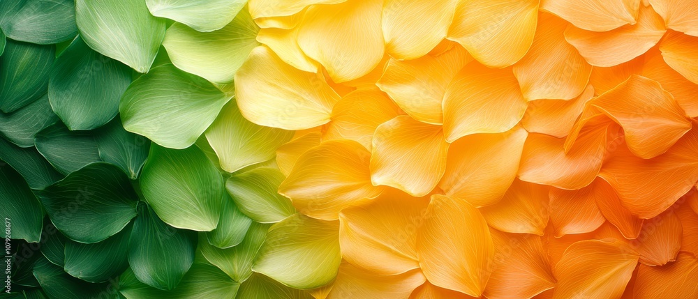A close up of a bunch of orange and green leaves A close up of a bunch of orange and green leaves