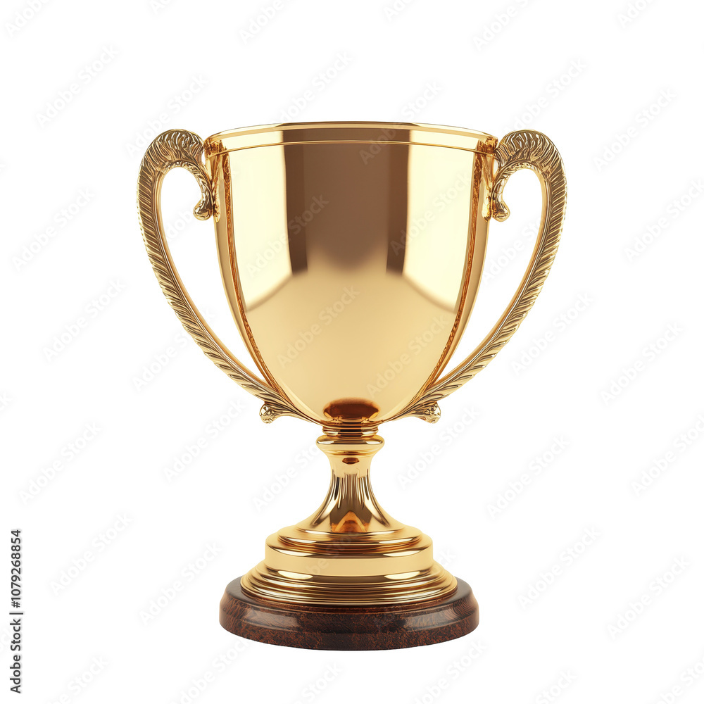 Golden trophy cup with elegant design, isolated on a transparent background for awards, recognition, and celebration, golden 3d hearts isolated on transprent Golden trophy cup with elegant design, isolated on a transparent background for awards, recognition, and celebration, golden 3d hearts isolated on transprent