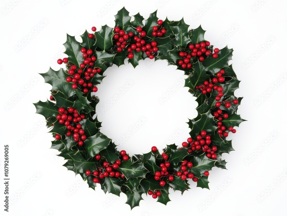 Festive Holly Wreath for Holiday Decor Festive Holly Wreath for Holiday Decor