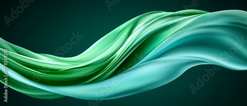 A green and blue wave on a black background