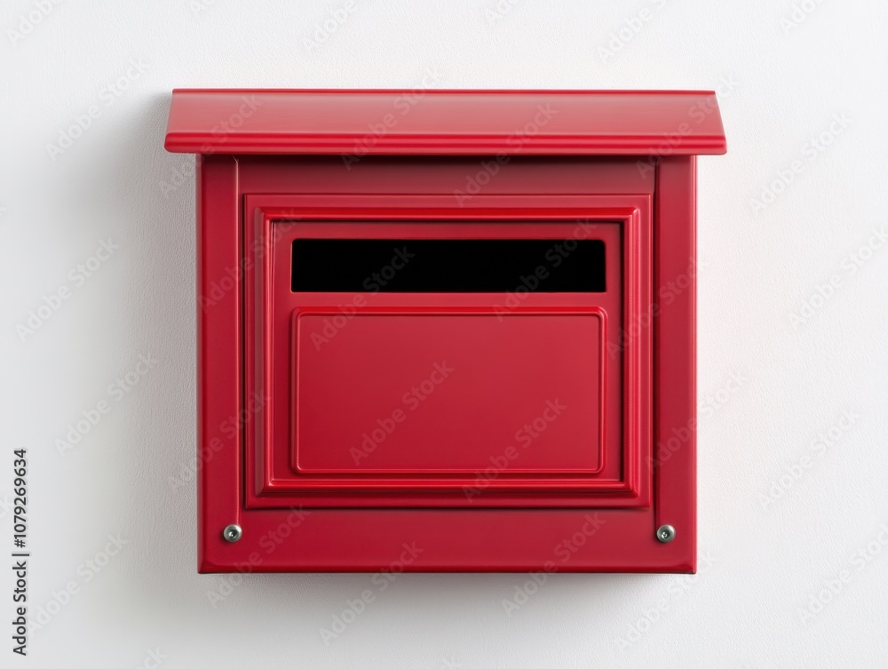 Classic Red Mailbox with Mail Slot Design Classic Red Mailbox with Mail Slot Design