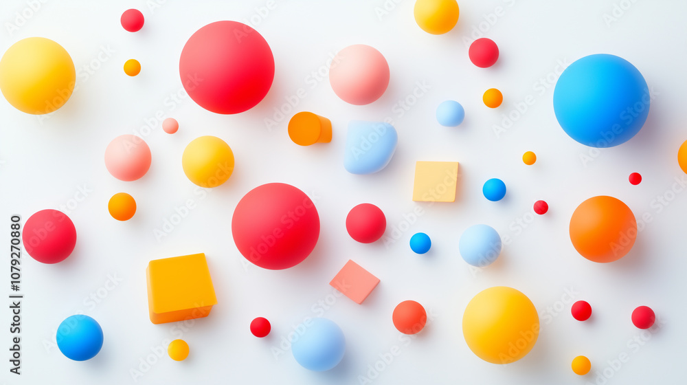 Colorful geometric shapes arranged playfully on a bright background. Colorful geometric shapes arranged playfully on a bright background.
