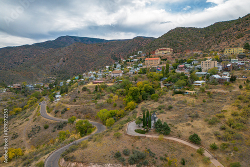 Wallpaper Mural Aerial Views of Historic Town Jerome, Arizona, America, USA. Torontodigital.ca